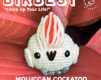 Handmade Cockatoo Crochet Keychain: Bird Lover Gift