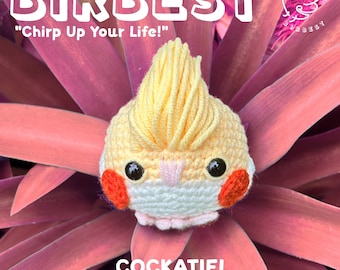Handmade Cockatiel Crochet Keychain: Bird Lover Gift