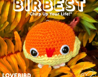 Handmade Lovebird Crochet Keychain | Bird Lover Gift | Amigurumi Bird Keychain | BIRBEST