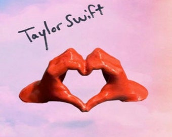 Mano de Taylor Swift impresa en 3D con forma de corazón (simple)