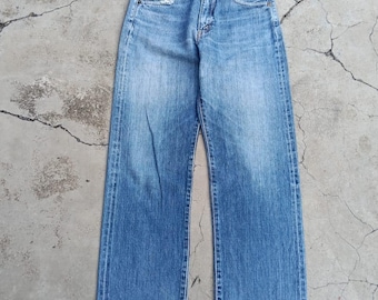 Vintage 90s Levi's 502 Big E selvedge Jeans, Faded Blue. Made in Japan