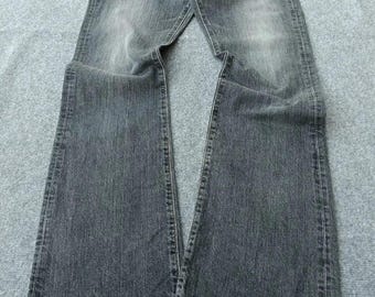 Edwin 503 Bootcut Jeans Faded Grey Black Denim Size 30