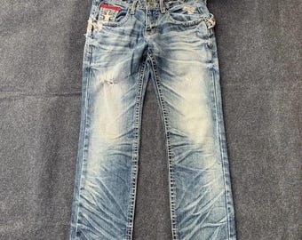 Lolita Jeans Crazy heavy faded & distressed size 31.