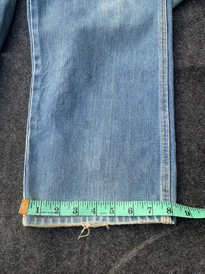 Pantalones vaqueros Wrangler de mezclilla azul estilo años 60 - Hechos en EE. UU. - Cremallera Scovill. Talla 32. imagen 8