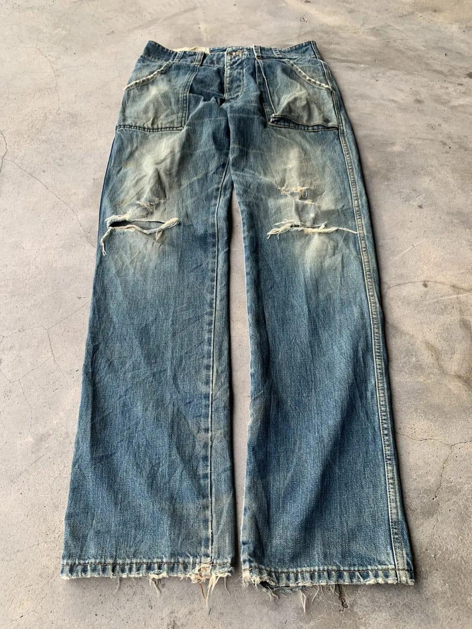 Johnbull Vintage Denim Jeans – Heavy Fade & Distressed - Etsy