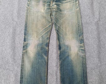 Vintage Lee Rider Gripper Zipper Jeans Heavily Distressed Thrashed Fade.size 28.