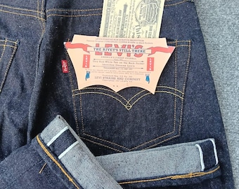 Vintage Levi's 501XX Big E Selvedge Jeans: Factory Error Zipper, Size 30