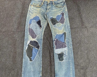 Vaqueros vintage Hysteric Glamour con patchwork, confeccionados en Japón, talla 32.