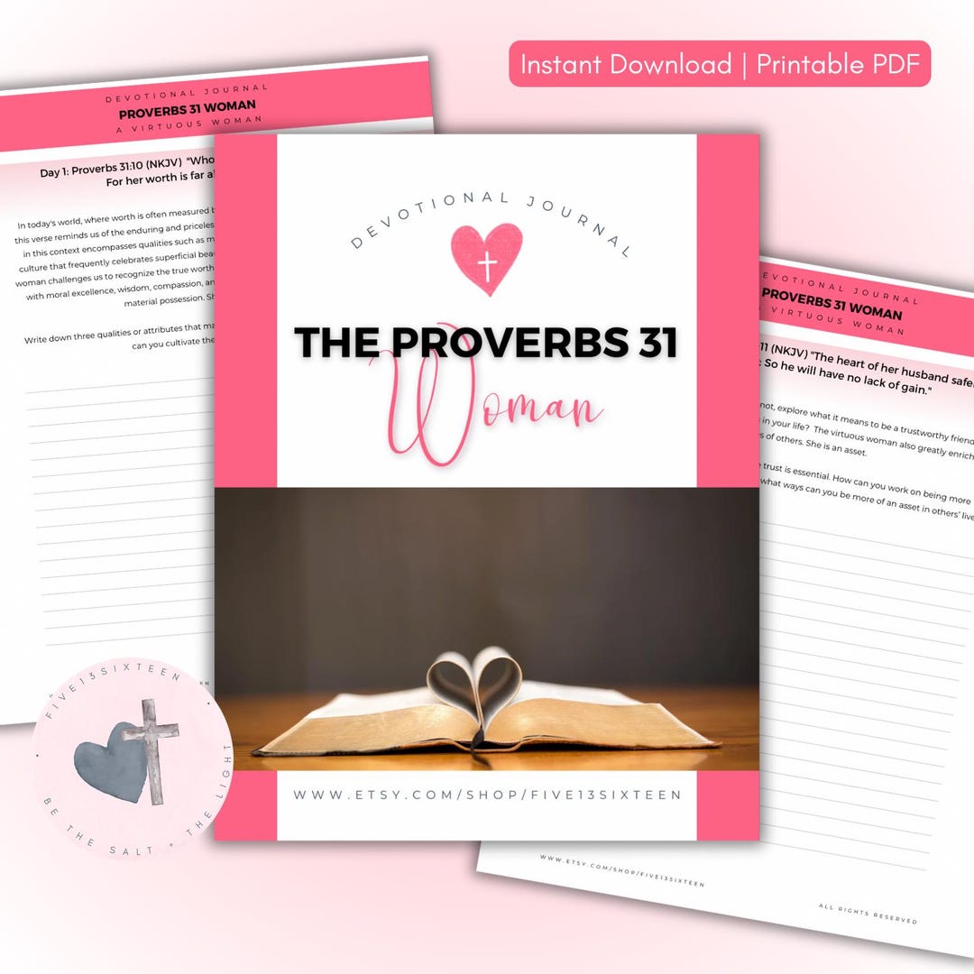 Printable Proverbs 31 Devotional Journal 21 Day Bible Study For Women