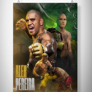 Alex Pereira Poster, UFC Alex Poatan Pereira Framed Photo, Alex Chama Pereira Printable, MMA Fighter Print, Heavyweight Champ, Birthday Gift