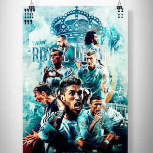 Real Madrid Poster, Champions League Winner Fan Art, Football Minimalist Portrait, Soccer Vintage Art, Real Madrid print , Birthday gifts