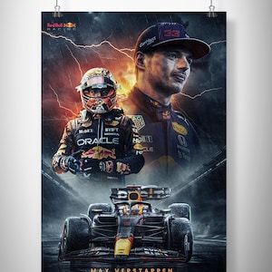 Max Verstappen Poster, Formula 1 Wall Art, Max Verstappen Red Bull Racing Printable, Max Verstappen Print, F1 Large Photo, Birthday Gift
