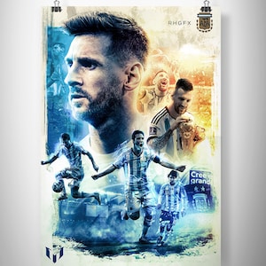 Lionel Messi Poster, LM10 Fan Art, Barcelona Football Minimalist Portrait, Soccer Vintage Artwork, Leo Home Decor, Birthday gifts for him