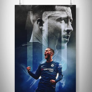 Eden Hazard Poster, Hazard Fan Art, Chelsea Football Minimalist Portrait, Hazard Soccer Photo, Belgium Eden Hazard Print, Teen Birthday gift