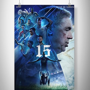 Real madrid Poster, Champions League Fan Art, Football Minimalist Portrait, Soccer Vintage Art, Home Decor Artwork, Birthday gifts for him