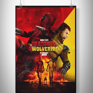 Deadpool Poster, Wolverine Wall Art, Superhero Movie Minimalist, Deadpool Wolvlerine Art, Home Decor, Birthday gifts, funko pop photo framed
