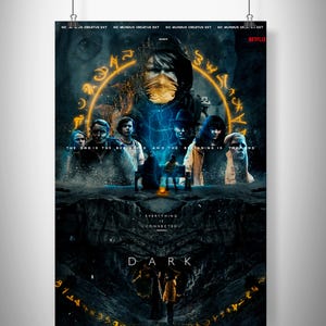 Dark Poster, Deutsche Serie Dark Artwork, TV Serie Minimalist Portrait, Vintage Kunst, Home Décor, Geburtstagsgeschenk, Individuell bedruckbar, Retro