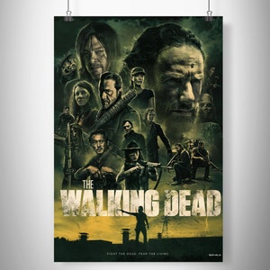 The Walking Dead Poster, Rick Grimes Wall Art, TV Series Minimalist Poster, Daryl Dixon, Vintage Art, Home Decor Gift, Twd Man Cave, Modern