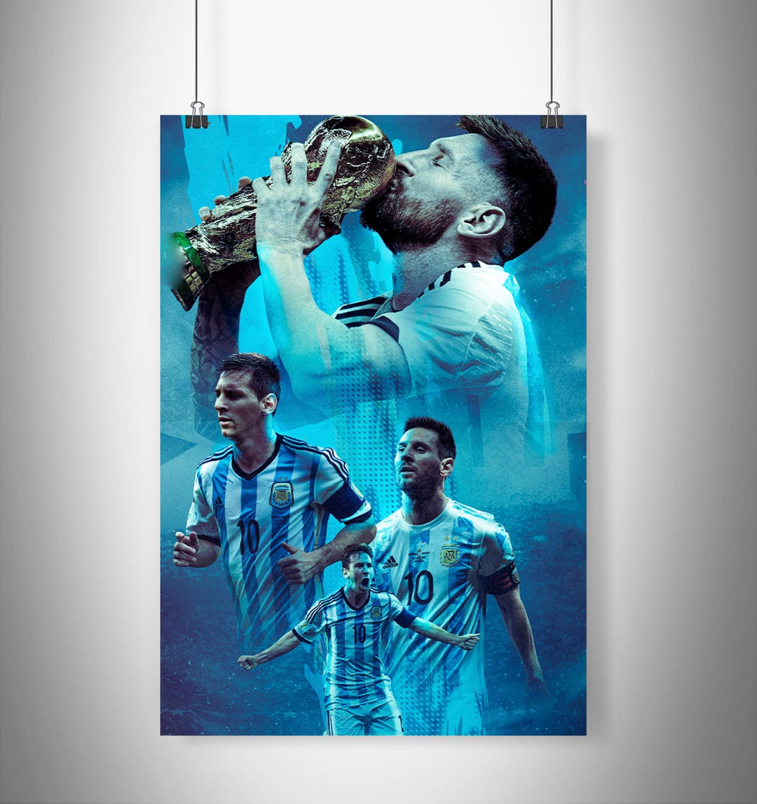 Lionel Messi Poster, LM10 Fan Art, Lionel Messi World Cup Wining Photo ...