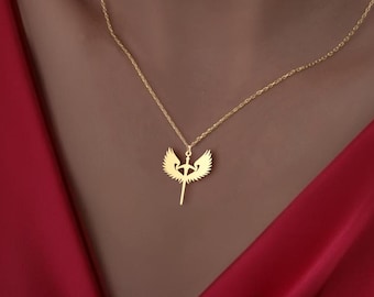 Winged Sword Necklace - Silver Sword Pendant with Wings - Unique Warrior Jewelry - Angelic Sword Charm for Fantasy Lovers