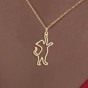 Playful Cat Necklace - Silver Cat Pendant - Unique Animal Jewelry for Cat Lovers - Cute Cat Charm Necklace Gift