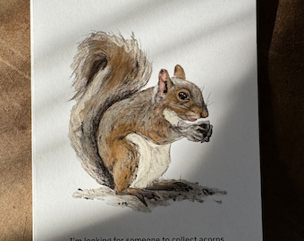 Gray Squirrel Greeting Card