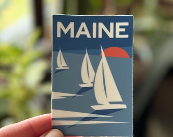 MAINE sailing sticker