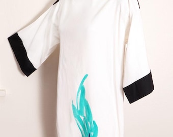 70's Haruko Hawaii Long Hawaiian Kimono Kaftan Dress 1960's