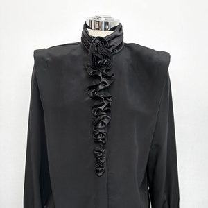ビンテージ　ジャンティーク購入　80s　DAVID HAYES　フリルブラウス VINTAGE(ヴィンテージ) フリルカラーブラウス Lサイズ程度 ホワイト