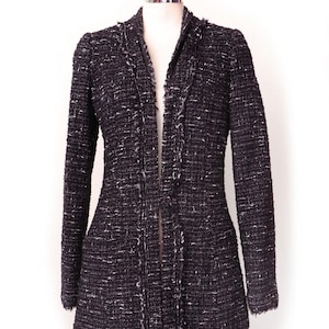 Blazer Vintage Guess Femme Taille L En Laine Bleu - Coupe Croisée, Double Boutonnage - Occasion Très Bon état