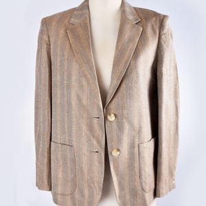 Nordstrom Japan Silk Blazer Jacket Beige Neutral 100% Japanese Silk Vintage 1970&#39;s, 1980&#39;s, Size 8, Medium, Suit