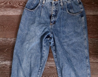 80's THE LIMITED Blue Jeans Denim Pants Trousers Pleats Vintage 1980's, size 10