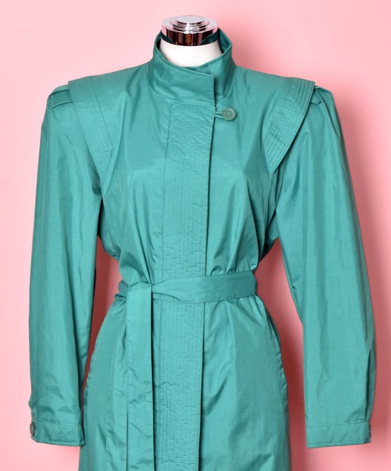 1980's New Wave Trenchcoat Vintage Long Coat, Lon… - image 2