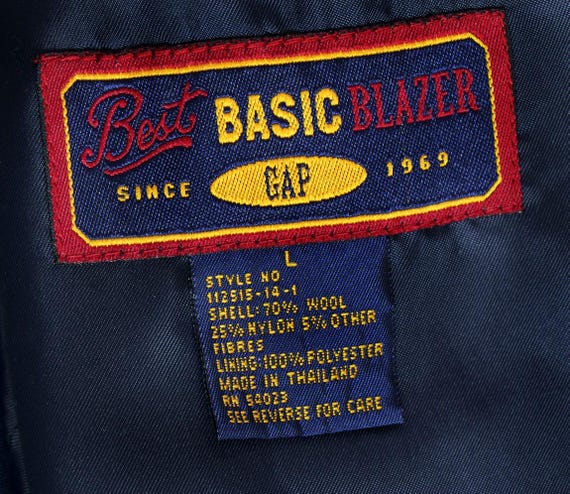 Wool GAP Best Basic Blazer Jacket Blue Plaid, 50"… - image 2