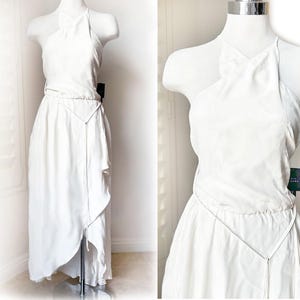 NWT Robert Rodriguez Ivory Silk Dress, High Low Halter Boho Wedding Gown,  BLACK LABEL White Wrap Style Long Evening Party Designer Dress New - Etsy