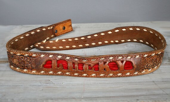 RARE 1940's Leather Western Belt, Nocona Belt, Kon