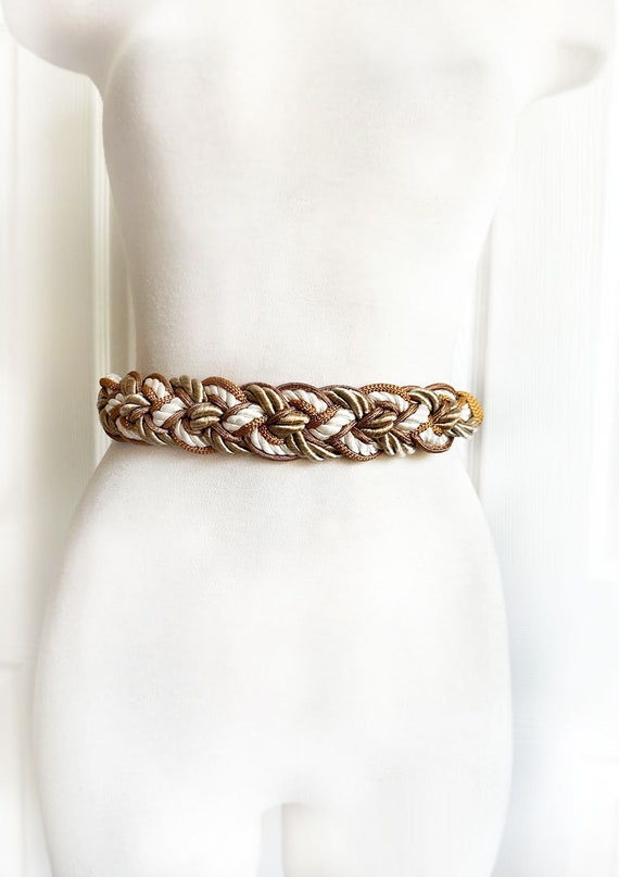 Vintage Silky Braided Rope Belt, 1970's, 1980's Go