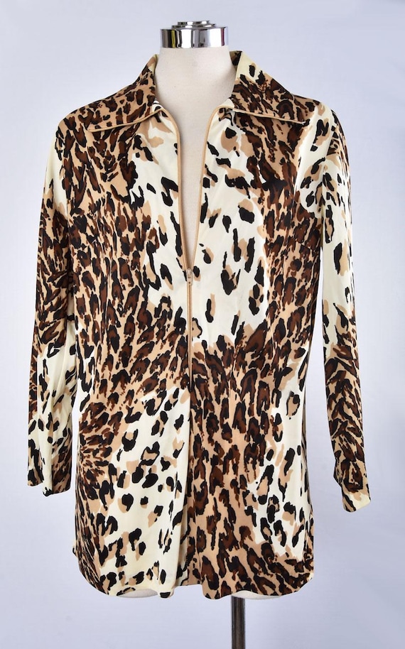 Vestido mini con estampado de leopardo, túnica tipo blusa