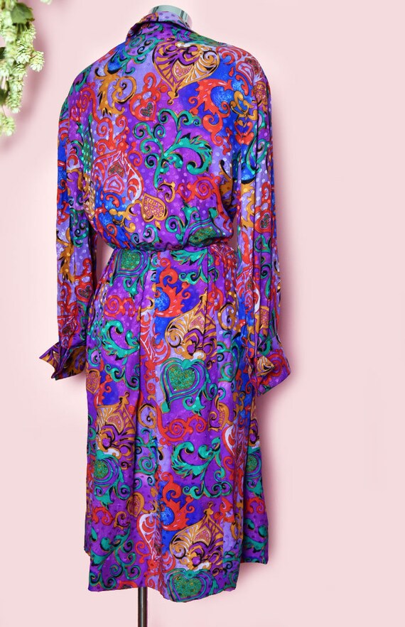 Adele Simpson Designer Dress, 80's Colorful Flora… - image 5