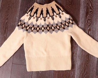 Banana Republic PURE LAMBSWOOL Sweater Women's Nordic Fair Isle Vintage 90's, Y2K