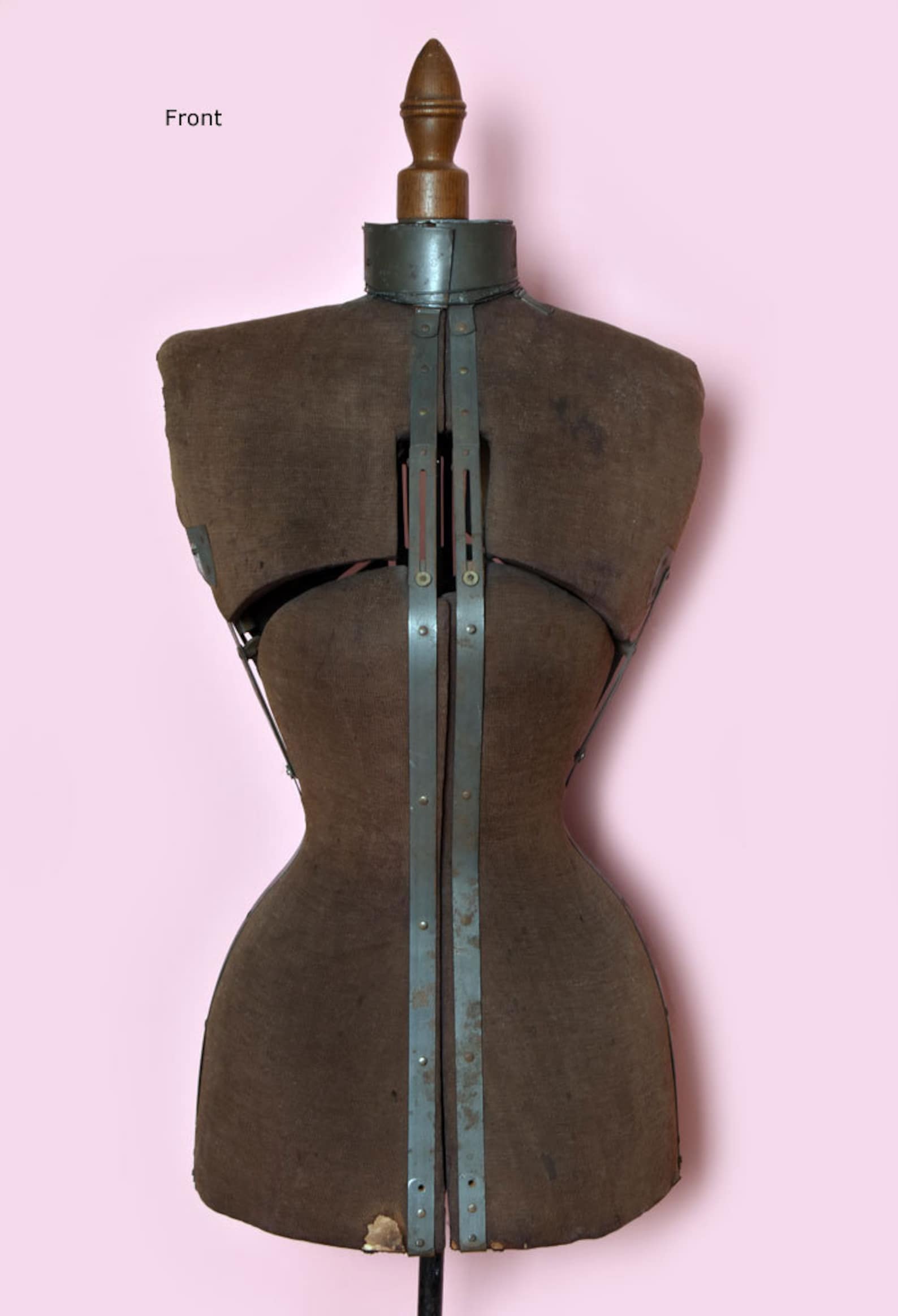 1800's Antique Corset Mannequin Metal Adjustable Small Wasp Waist Dress ...