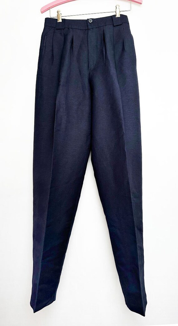 パンツ 90s USA label navy linen tencel slacks Baron Tencel Linen Pants / JL Navy – J.Lindeberg
