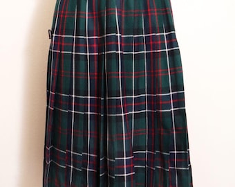 Falda escocesa plisada de tartán a cuadros de caza Sinclair de Lochcarron de Escocia, color MENTA
