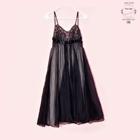 Vanity Fair Vintage Babydoll Nighty Nightgown Lin… - image 1