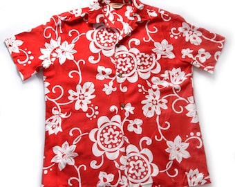 60's Red & White ROYAL HAWAIIAN Shirt Vintage Men's Hawaii Short
