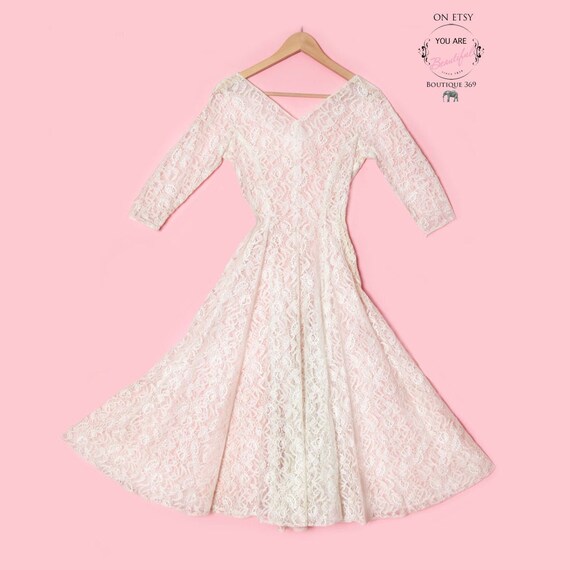 Vintage White Lace Wedding Dress, Evening Party Go