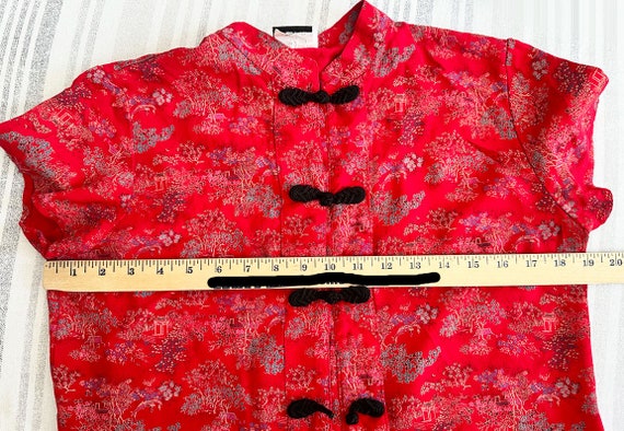 Red Japanese Asian Chinese style Vintage Top Blou… - image 5