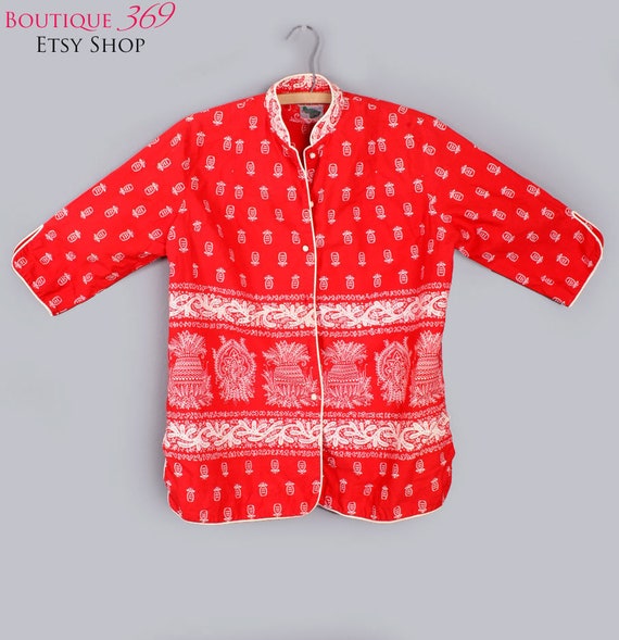 40's - 50's Red Hawaiian Shirt by Hana Maui 1940s… - image 1