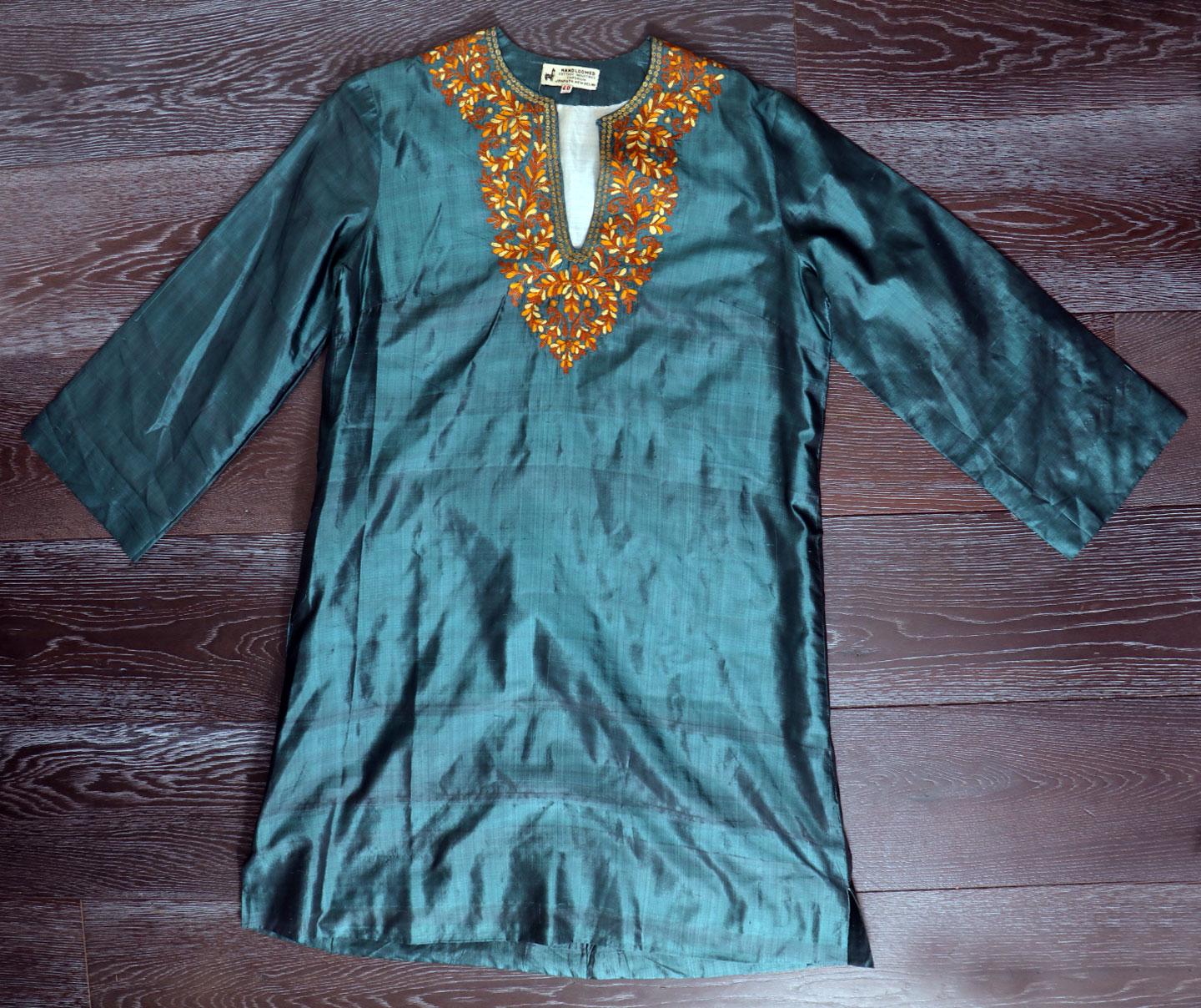 Emerald Green and Gold Indian Dress - Etsy