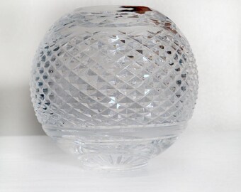 Jarrón redondo esférico para rosas de cristal Waterford - Modelo Glandore - 14 cm (5,5 pulgadas)